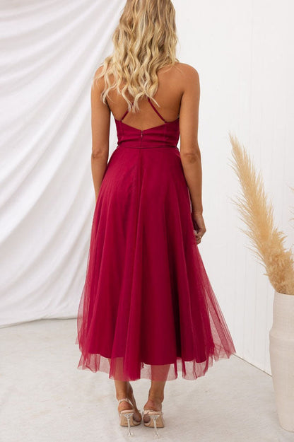 LB | Sukienka midi Bustier z tiulu