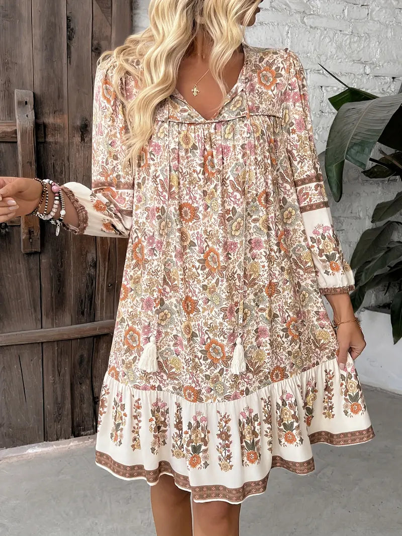 LB | Mini sukienka z kwiatowym nadrukiem w stylu vintage