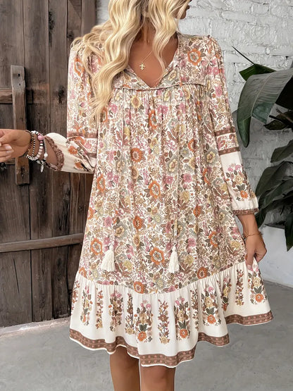 LB | Mini sukienka z kwiatowym nadrukiem w stylu vintage
