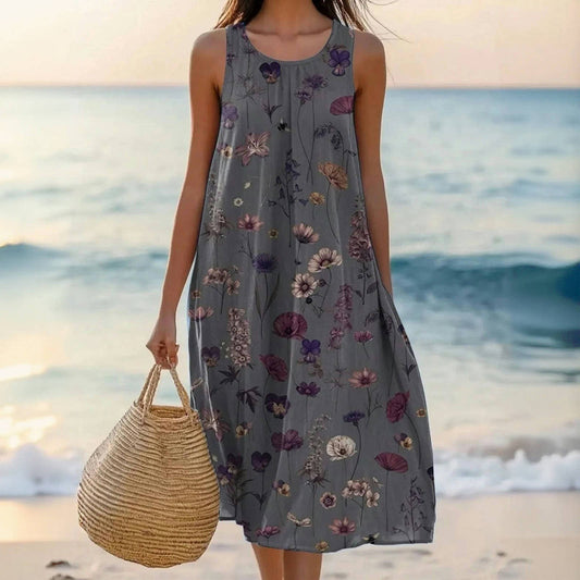 LB | Sarita™ - Sukienka midi w kwiaty w stylu vintage