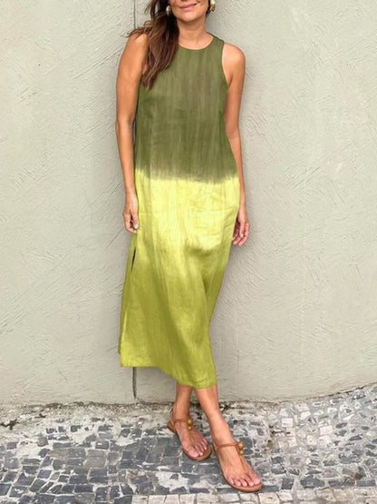 LB | Full Size Gradient Tank Midi Dress bez rękawów Plus Size