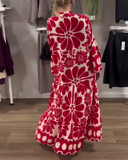 LB | Elegancka sukienka maxi z nadrukiem