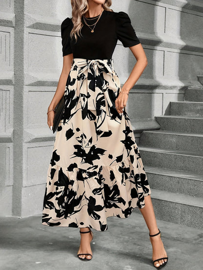 LB | Noir Bloom sukienka maxi z paskiem