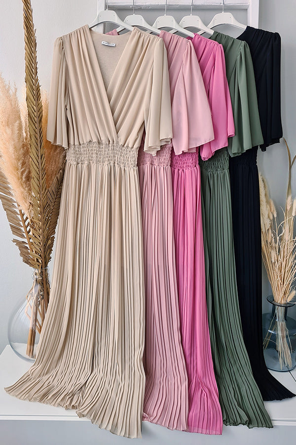 LB | Kombinezon Delightful Day Smocked waist z plisowaną szeroką nogawką