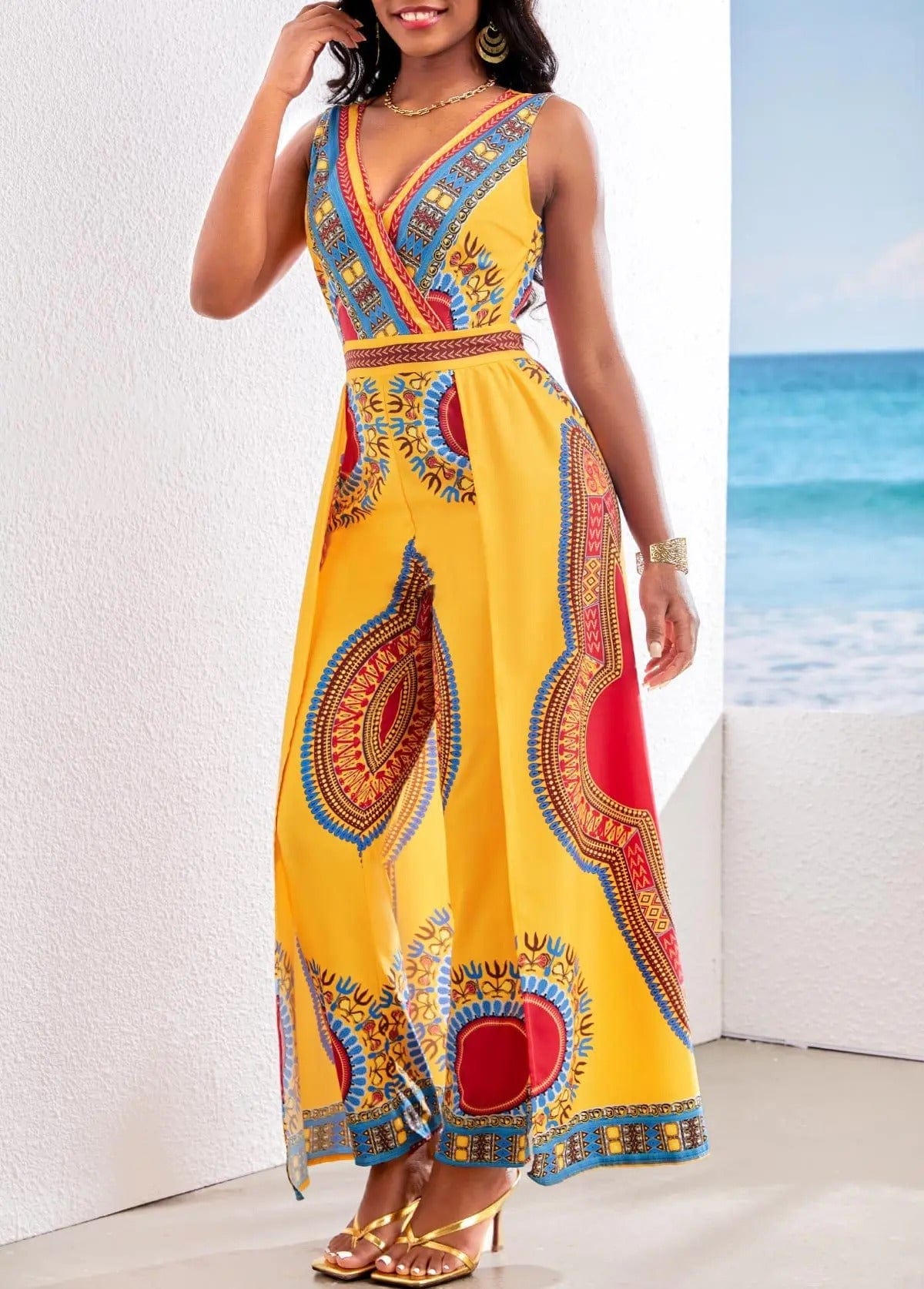 AS | Kombinezon z afrykańskim nadrukiem w stylu dashiki