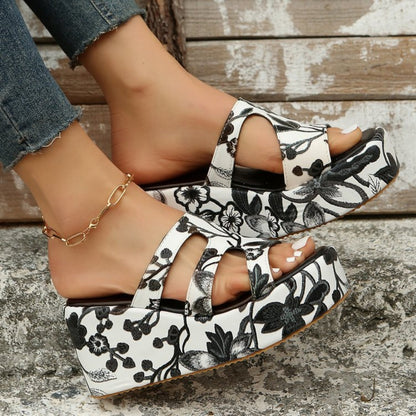 AS | Wycięte kwiatowe sandały peep toe