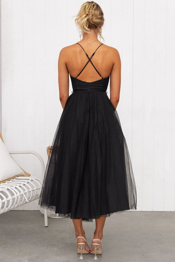 LB | Sukienka midi Bustier z tiulu