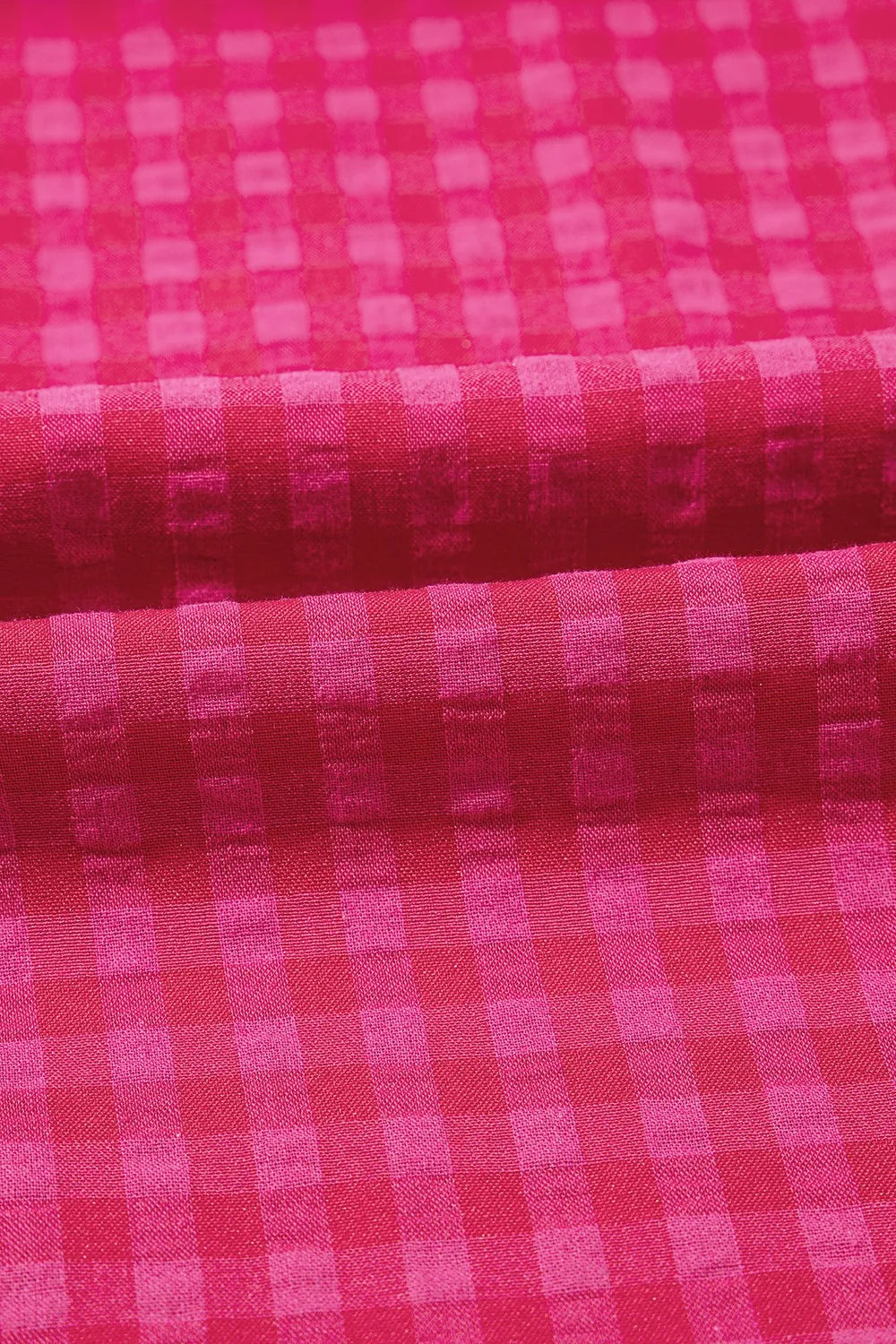 LB | SYNZ Gingham Check Bubble Sleeve Ruffled Maxi Dress