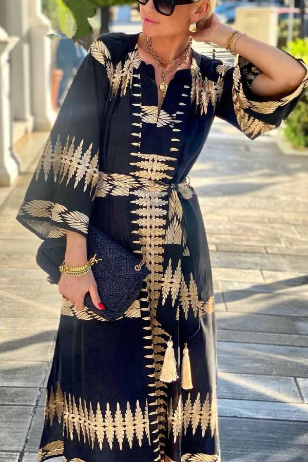 LB | Midnight Boho Bliss Dream Midi Dress