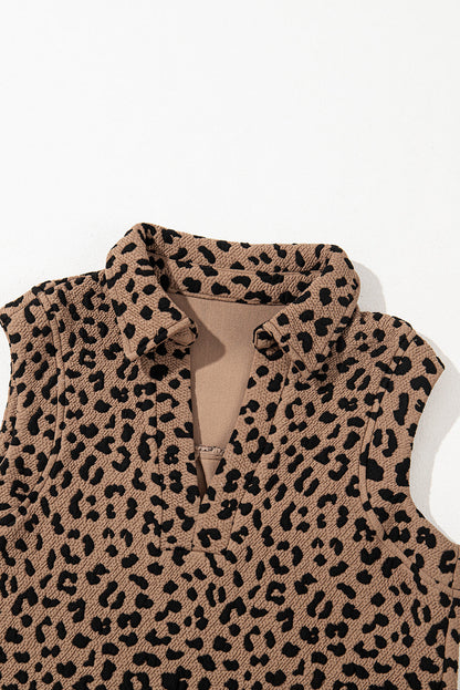 LB | Leopard Johnny Collar Sukienka mini bez rękawów