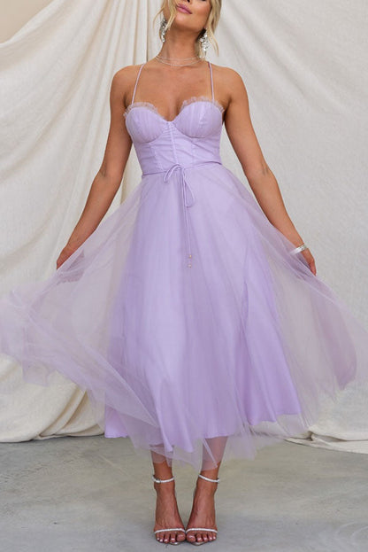 LB | Sukienka midi Bustier z tiulu