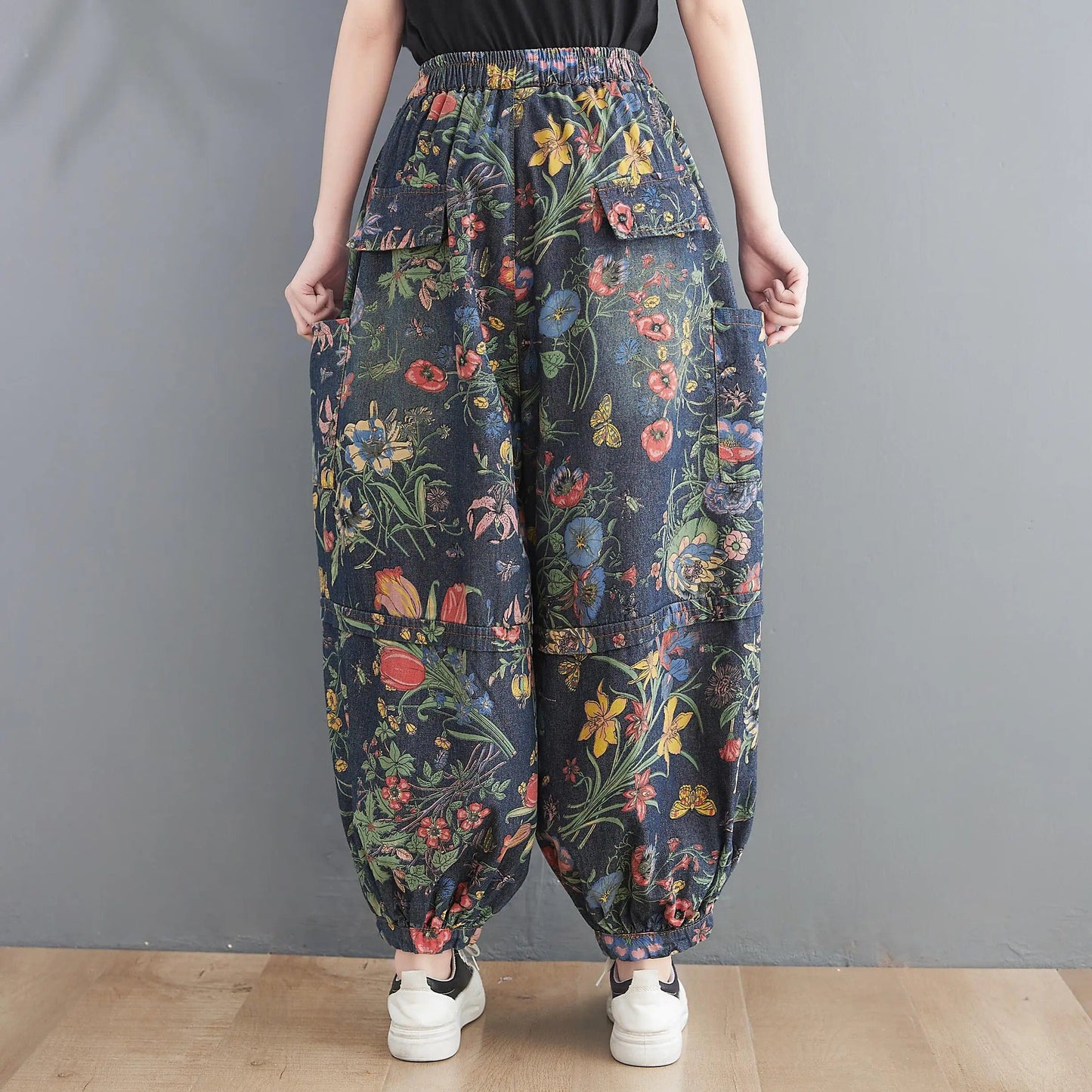 AS | Dżinsy w kwiaty w stylu vintage