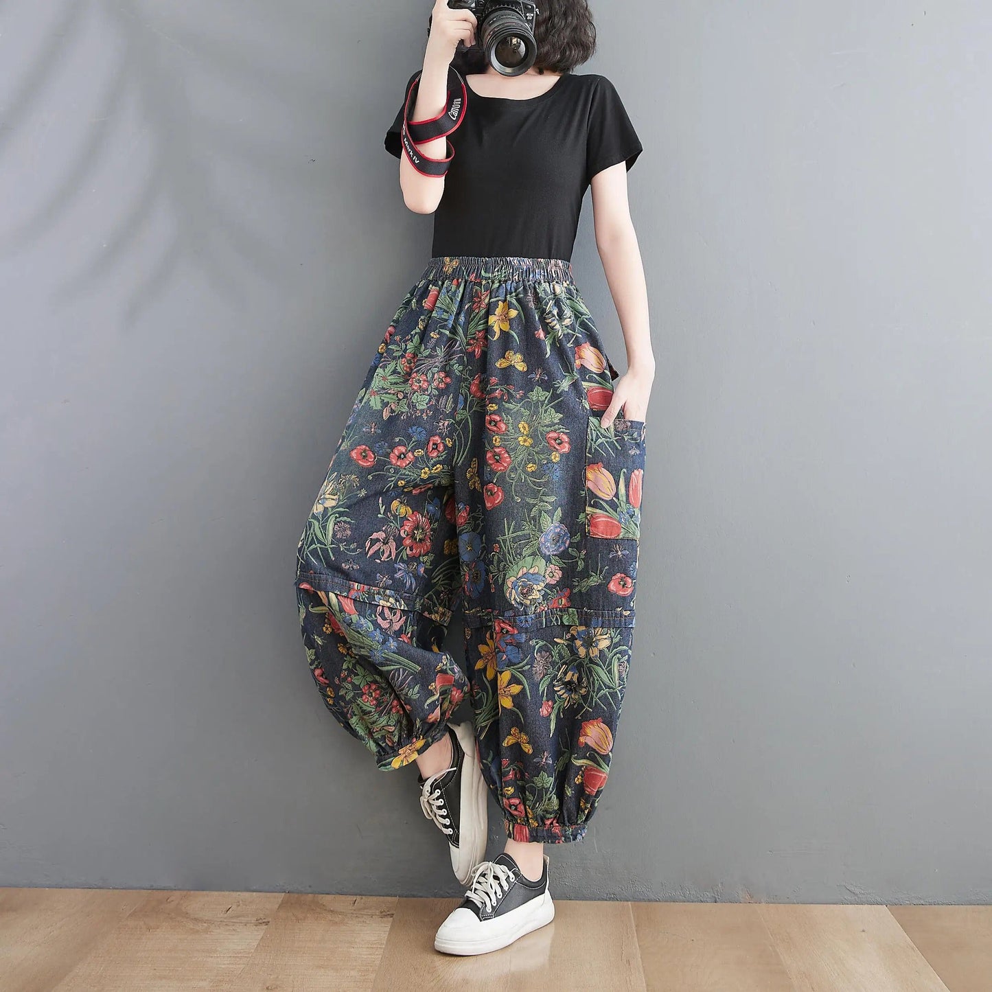 AS | Dżinsy w kwiaty w stylu vintage