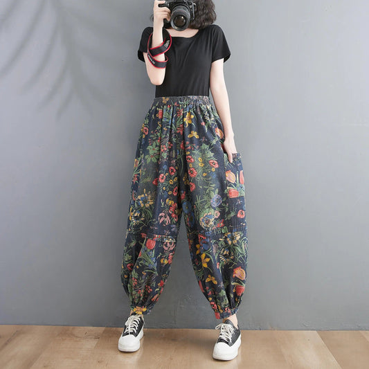 AS | Dżinsy w kwiaty w stylu vintage
