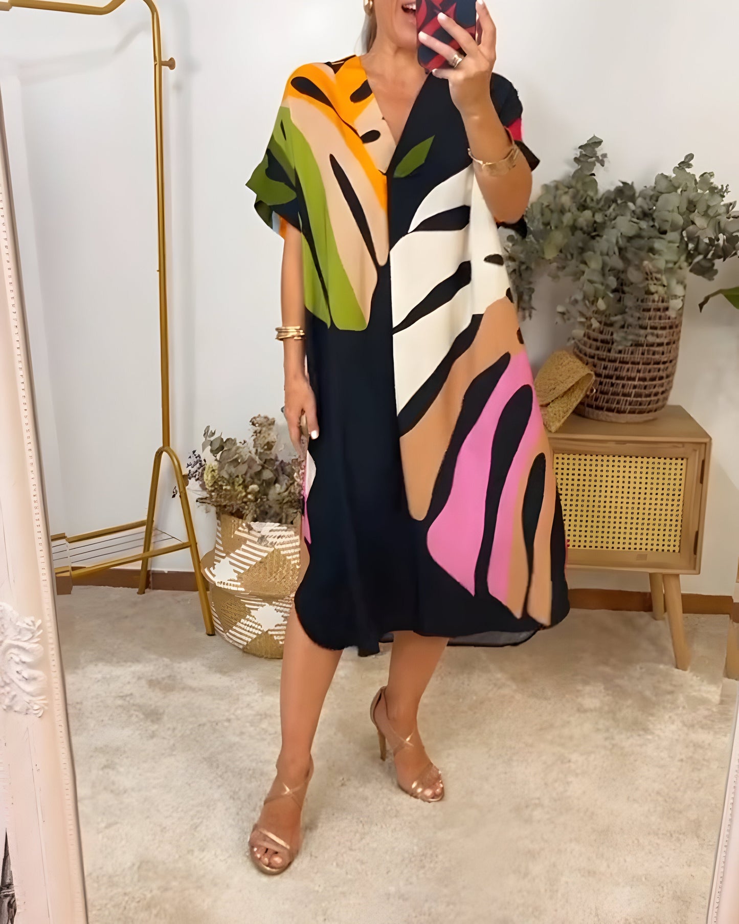 LB | Colorblock Art Midi Dress