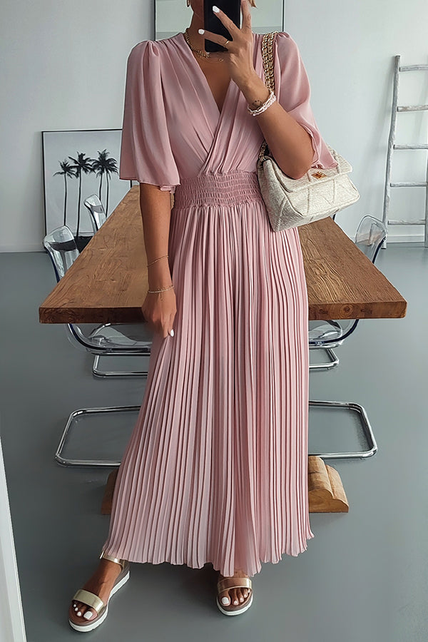 LB | Kombinezon Delightful Day Smocked waist z plisowaną szeroką nogawką