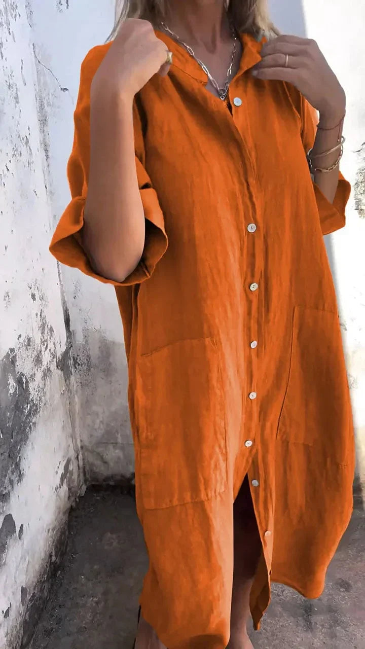 LB | casualowa koszulowa sukienka maxi
