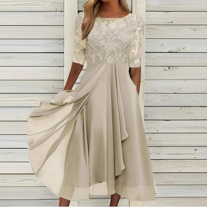 LB | Elegancka koronkowa sukienka midi