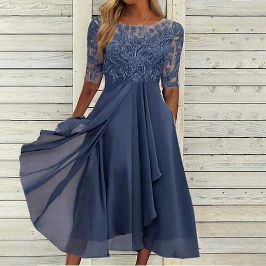 LB | Elegancka koronkowa sukienka midi