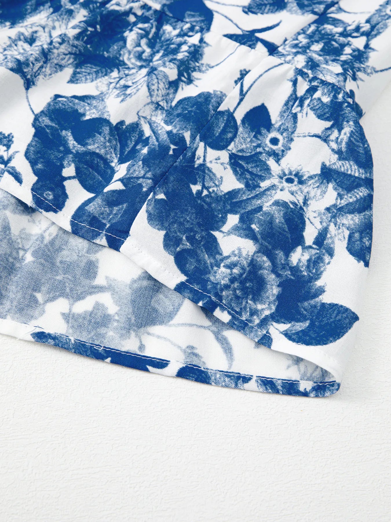 LB | Floral Ruffle Strap Square Neck Smocked Bodice Midi Dress