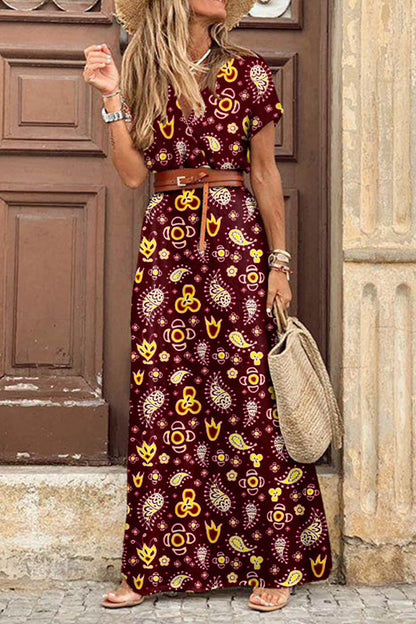 LB | Sukienka maxi z krótkim rękawem w stylu boho