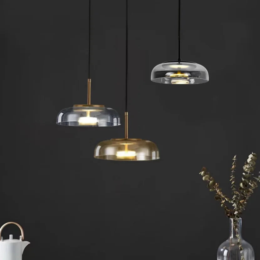 IndustrialLuxe - Geometryczna szklana lampa wisząca