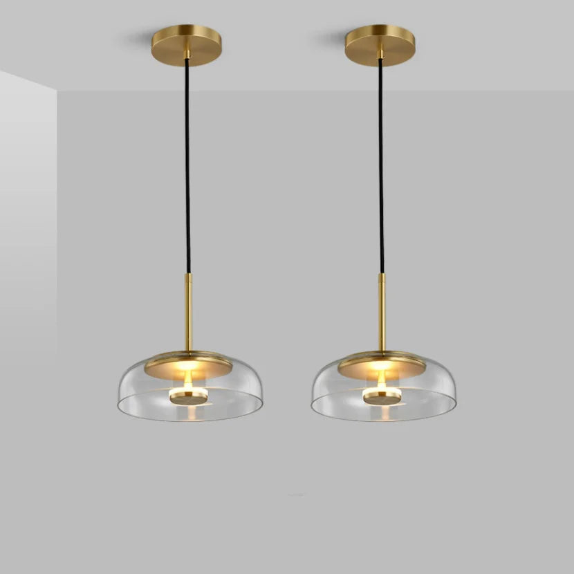 IndustrialLuxe - Geometryczna szklana lampa wisząca