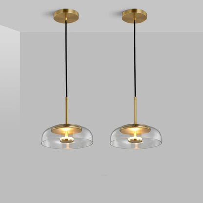 IndustrialLuxe - Geometryczna szklana lampa wisząca