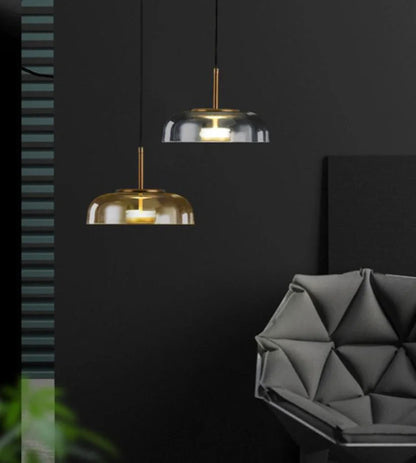 IndustrialLuxe - Geometryczna szklana lampa wisząca