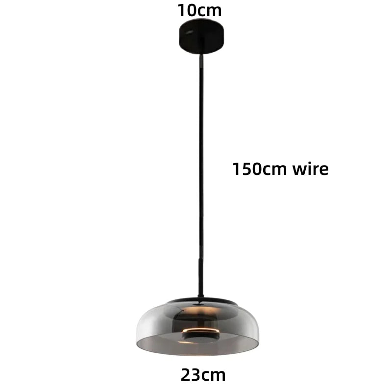 IndustrialLuxe - Geometryczna szklana lampa wisząca