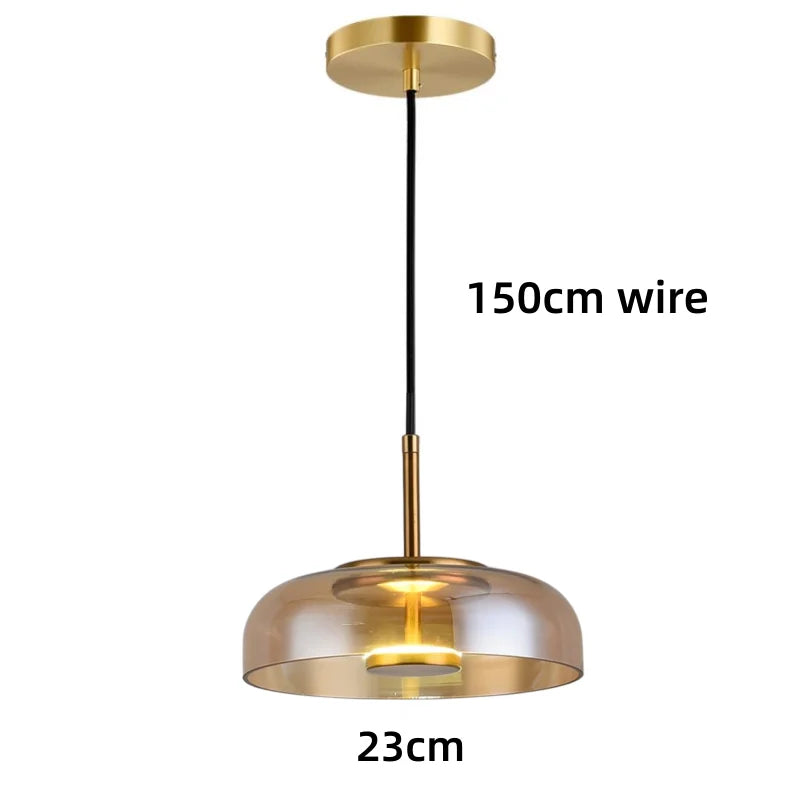 IndustrialLuxe - Geometryczna szklana lampa wisząca
