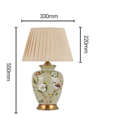 FloralBird | Ceramiczna lampa biurkowa z kwiatowym ptakiem