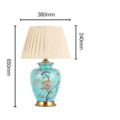 FloralBird | Ceramiczna lampa biurkowa z kwiatowym ptakiem