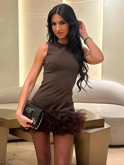 LB | Szykowna siateczkowa sukienka mini