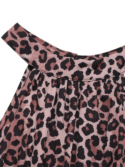 LB | Butterfly Leopard Grecian Neck Maxi Dress