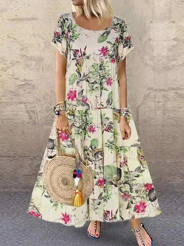 LB - Boho chic sukienka maxi w kwiaty