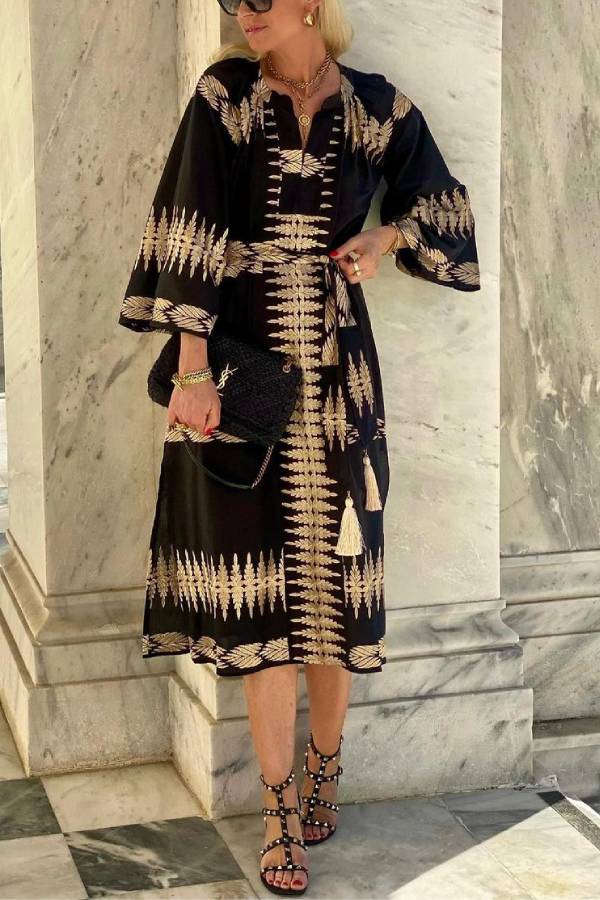 LB | Midnight Boho Bliss Dream Midi Dress