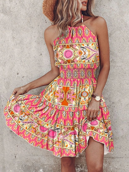 LB | Sukienka mini halterneck z nadrukiem paisley