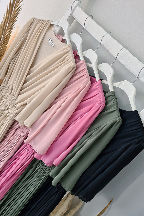 LB | Kombinezon Delightful Day Smocked waist z plisowaną szeroką nogawką