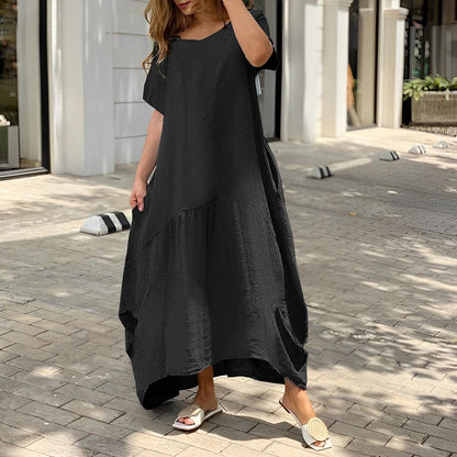 AS | Elegancka szeroka letnia sukienka