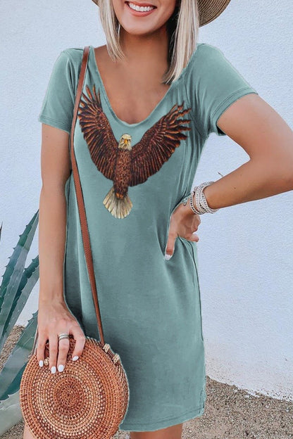 LB | Casual Basic Print Czarna sukienka mini (3 kolory)