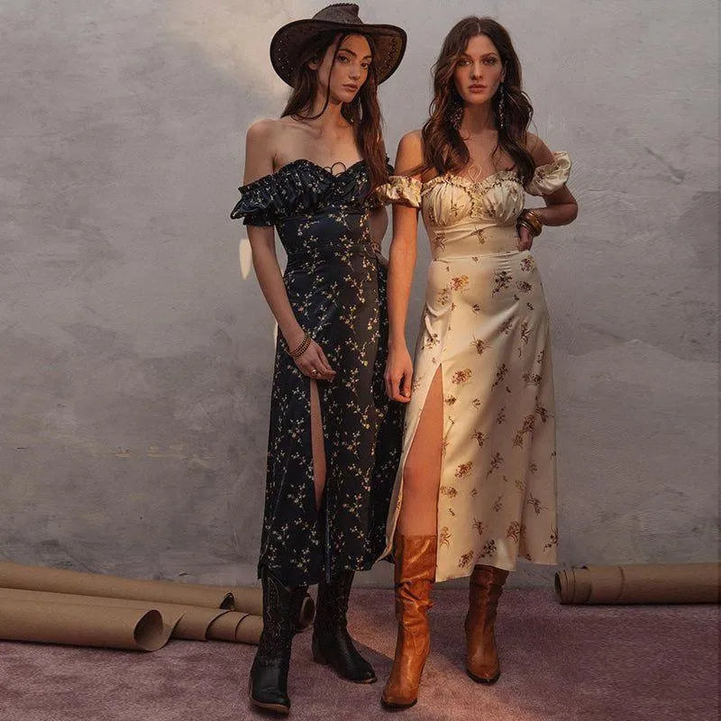 LB | Fashion Du Jour Floral Print Off Shoulder Midi Dress