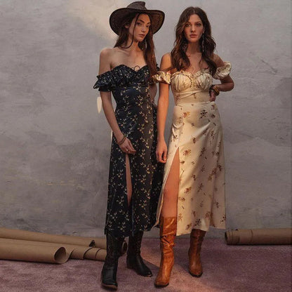 LB | Fashion Du Jour Floral Print Off Shoulder Midi Dress