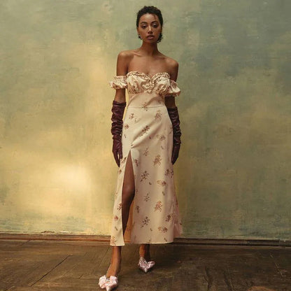 LB | Fashion Du Jour Floral Print Off Shoulder Midi Dress