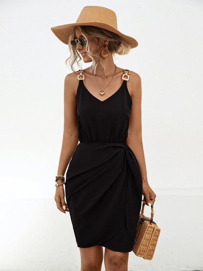 LB | Twisted V-neck mini sukienka bez rękawów