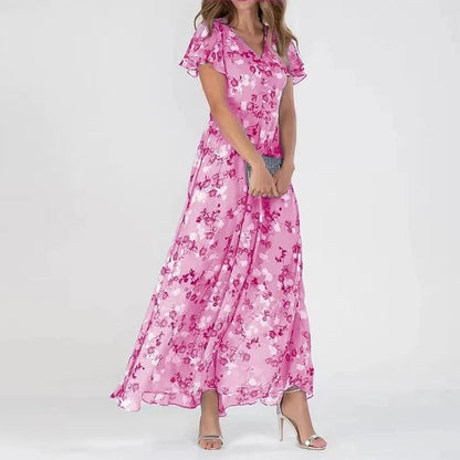 LB | Elegancka sukienka midi w kwiaty