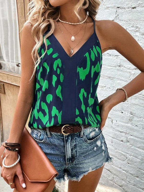 LB | Koszulka camisole z dekoltem w serek w panterkę