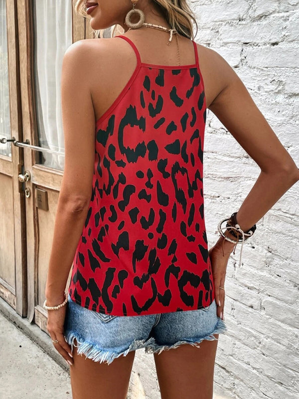 LB | Koszulka camisole z dekoltem w serek w panterkę