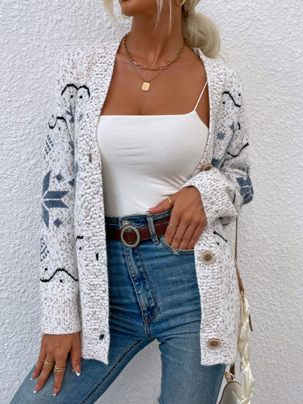 Women's Knit Christmas Cardigan Sweater with Pockets in 4 Colors S-L - Wazzi's Wear