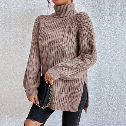 AS | Lavigne - Stylowy brązowy sweter z golfem
